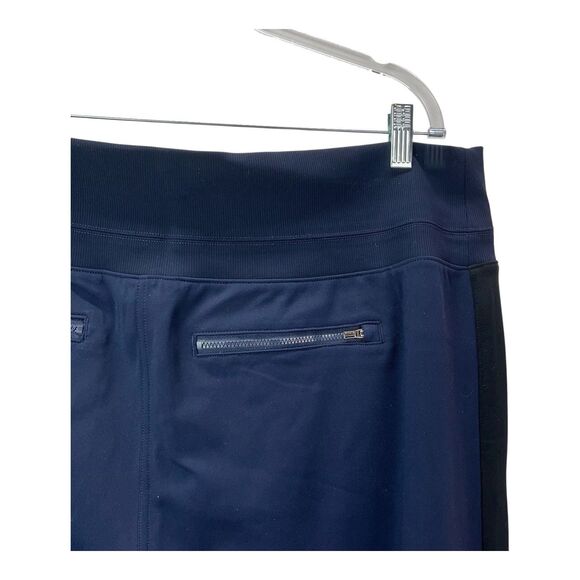 Athleta Venice Colorblock Navy Blue Black Wide Leg Track Pants SZ 2X - Picture 5 of 8